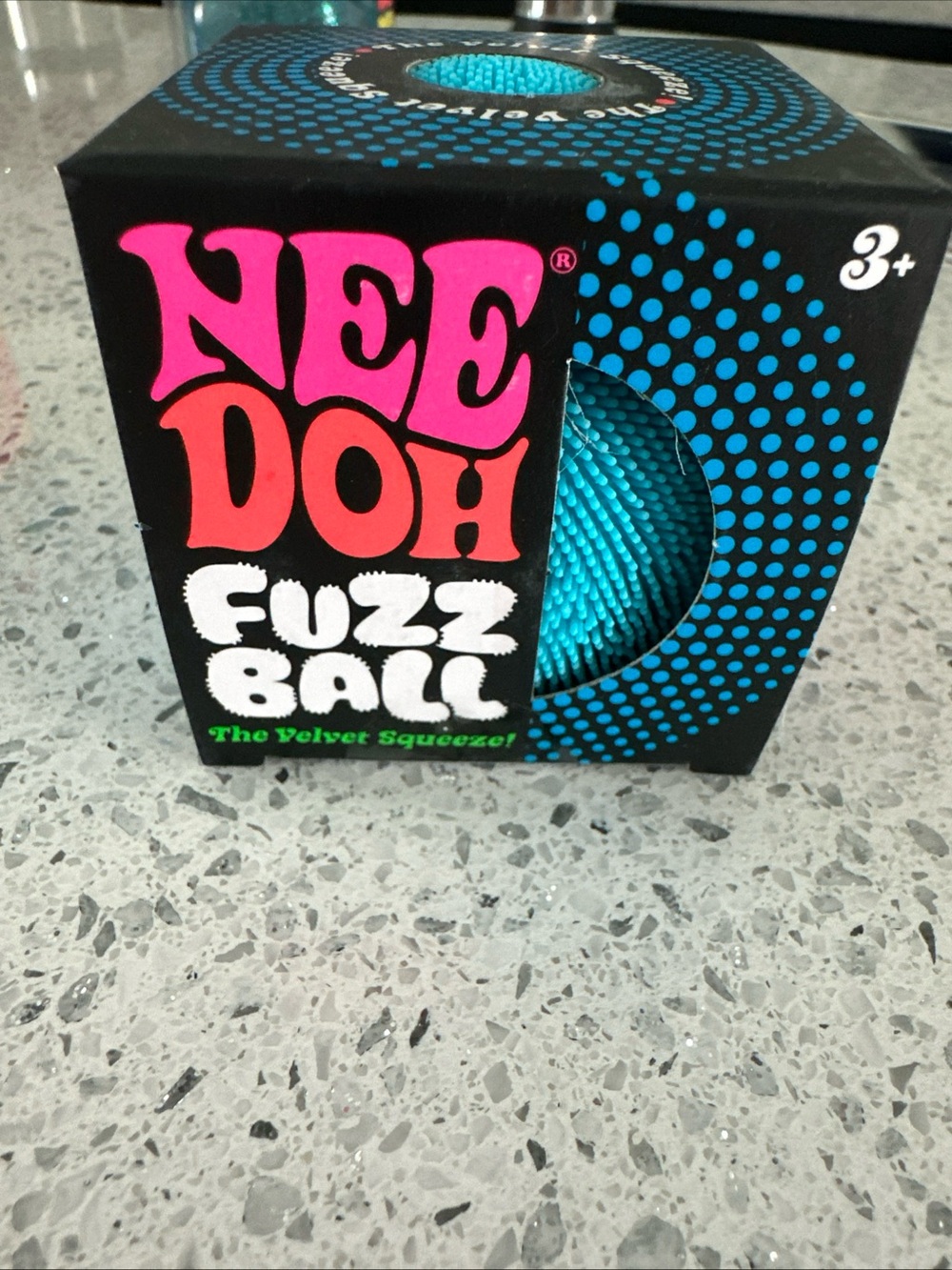 Needoh Fuzz Ball Velvet Squeeze - Blue